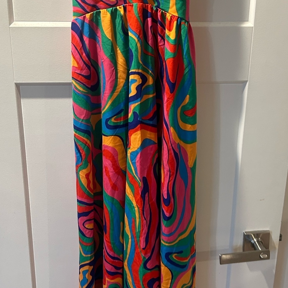 Vibrant Multicolor Maxi Dress Women’s Size Medium - Picture 2 of 7